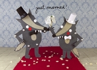 Sandra-Monat-Postkarte  "just married"-2