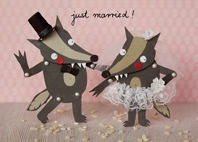 Sandra-Monat-Postkarte  "just married! -1"