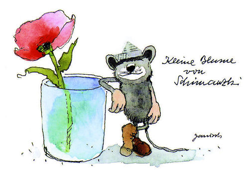 Mini-Glückwunschkarte "Kleine Blume von Schimanski"