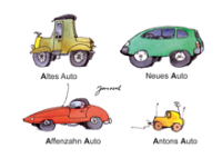 Altes Auto - ABC-Karten