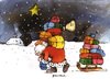 Janosch - Mini-Adventskalender Weihnachtsmann mit Schlitten
