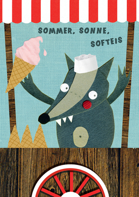 Sandra-Monat-Postkarte "Sommer, Sonne,Softeis"